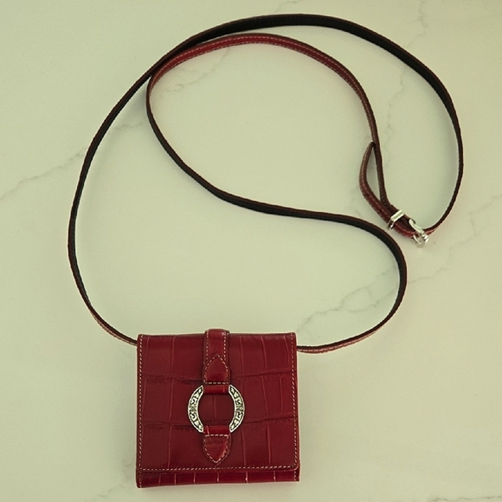Brighton Red Crossbody Bag with Silver Accent